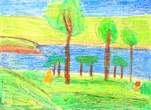Lack-Sommernatur der Kinder stock abbildung Lack-Sommernatur der Kinder stock abbildung