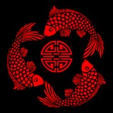 Lacquer Tile With Fish Design Stock Photos Lacquer Tile With Fish Design Stock Photos