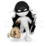 ladrón de la gente blanca 3d con el dinero ilustración del vector ladrón de la gente blanca 3d con el dinero ilustración del vector