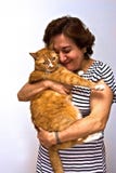 Lady holding cat