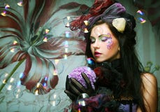 Lady With Artistic Make-up.Doll Style. Stock Image Lady With Artistic Make-up.Doll Style. Stock Image