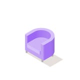 Lage poly isometrische leunstoel vector illustratie Lage poly isometrische leunstoel vector illustratie