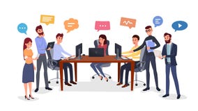 Lagkläckning av ideer, plan illustration för idéutveckling stock illustrationer Lagkläckning av ideer, plan illustration för idéutveckling stock illustrationer