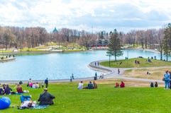 Lago beaver - parque real del soporte, Montreal, Quebec, Canad imagen de archivo Lago beaver - parque real del soporte, Montreal, Quebec, Canad imagen de archivo