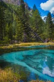 Lago della montagna del geyser con argilla blu immagine stock Lago della montagna del geyser con argilla blu immagine stock