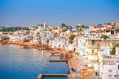 Lago sacro Pushkar, Ragiastan, India Immagine Stock Libera da Diritti Lago sacro Pushkar, Ragiastan, India Immagine Stock Libera da Diritti
