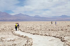Lagoa em Salar de Atacama, o Chile de Chaxa foto de stock Lagoa em Salar de Atacama, o Chile de Chaxa foto de stock