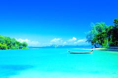lagoon beach in resort bay of Krabi, Thailand.