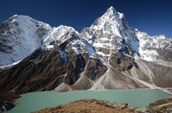 Lake Cholatse In The Everest Trek Royalty Free Stock Photos