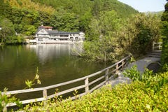 Lake Kinrinko Yufuin no Mori Japan royalty free stock photography Lake Kinrinko Yufuin no Mori Japan royalty free stock photography
