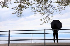 Lake pier in rainy day stock photography Lake pier in rainy day stock photography