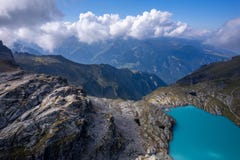 Lake Wildsee on Pizol 5 lakes hike in Switzerland