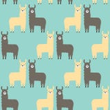 Lamas sem emenda do teste padr?o C?pia na moda dos desenhos animados ilustração royalty free Lamas sem emenda do teste padr?o C?pia na moda dos desenhos animados ilustração royalty free