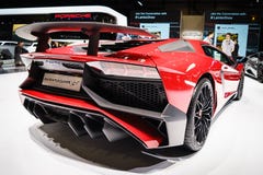Lamborghini Aventador SV, exposição automóvel Geneve 2015 fotos de stock Lamborghini Aventador SV, exposição automóvel Geneve 2015 fotos de stock