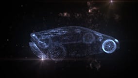 Lamborghini da animação azul das partículas 3D ilustração stock Lamborghini da animação azul das partículas 3D ilustração stock