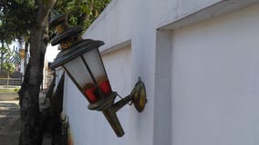 The lamp in the wall stock photos The lamp in the wall stock photos