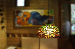 Lampa i lantligt rum arkivfoton Lampa i lantligt rum arkivfoton