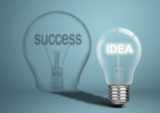 Lampadina con l'idea ed ombra con successo, concep creativo di affari Immagini Stock Libere da Diritti Lampadina con l'idea ed ombra con successo, concep creativo di affari Immagini Stock Libere da Diritti