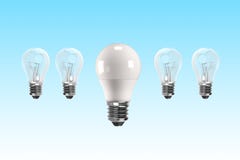 Lampadina del LED per il concetto economizzatore d'energia, illustrazione 3D illustrazione di stock Lampadina del LED per il concetto economizzatore d'energia, illustrazione 3D illustrazione di stock