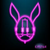 Lampan för neon för strömkretsen för kaninägget färgar påsken LEDDE med rosa färger Stranda av hår vänder mot in illustration vek stock illustrationer Lampan för neon för strömkretsen för kaninägget färgar påsken LEDDE med rosa färger Stranda av hår vänder mot in illustration vek stock illustrationer