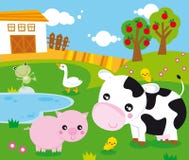 Landbouwbedrijf stock illustratie Landbouwbedrijf stock illustratie