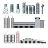 Landbouwbedrijfgebouwen en bouw vector illustratie Landbouwbedrijfgebouwen en bouw vector illustratie