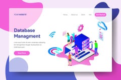 Landing page template of Database Management vector illustration Landing page template of Database Management vector illustration