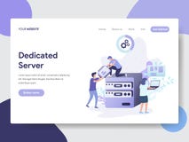 Landing page template of Dedicated Server Illustration Concept. Modern flat design concept of web page design for website and stock illustration Landing page template of Dedicated Server Illustration Concept. Modern flat design concept of web page design for website and stock illustration
