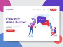 Landing page template of Frequently Asked Question Concept. Modern flat design concept of web page design for website and mobile stock illustration Landing page template of Frequently Asked Question Concept. Modern flat design concept of web page design for website and mobile stock illustration