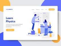 Landing page template of Learn Physics Illustration Concept. Modern flat design concept of web page design for website and mobile stock illustration Landing page template of Learn Physics Illustration Concept. Modern flat design concept of web page design for website and mobile stock illustration