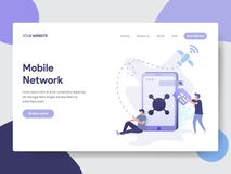 Landing page template of Mobile Network Illustration Concept. Modern flat design concept of web page design for website and mobile royalty free illustration Landing page template of Mobile Network Illustration Concept. Modern flat design concept of web page design for website and mobile royalty free illustration