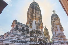 temple in Thailand,old white pagoda with blue sky and old brick wall stock image temple in Thailand,old white pagoda with blue sky and old brick wall stock image