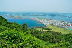 Landscape Of Jeju Island From Sunrise Peak Royalty Free Stock Images