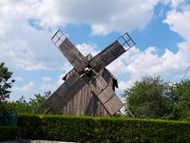 Landscape of Old Windmill at Saon Monastery, Tulcea, Dobrogea stock photos Landscape of Old Windmill at Saon Monastery, Tulcea, Dobrogea stock photos
