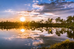 Landscape reflection in lake Landscape reflection in lake