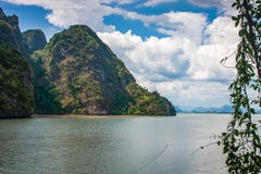 Landscape or scenery of cliffs mountain in Phang Nga Bay National Park royalty free stock image Landscape or scenery of cliffs mountain in Phang Nga Bay National Park royalty free stock image