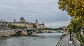 Landscape of Seine River with old bridges royalty free stock images Landscape of Seine River with old bridges royalty free stock images