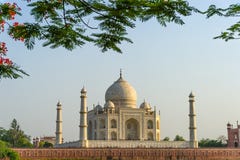 Landscape of the Taj Mahal from north side across the Yamuna river at sunset Stock Image Landscape of the Taj Mahal from north side across the Yamuna river at sunset Stock Image