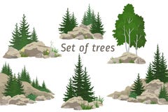 Landscapes with Trees and Rocks