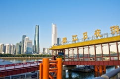 Landschaft Guangzhous Pearl River stockfotografie Landschaft Guangzhous Pearl River stockfotografie