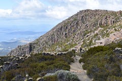 Landschap van Tasmanige bij Onderstel Wellington Walk in Hobart royalty-vrije stock foto's Landschap van Tasmanige bij Onderstel Wellington Walk in Hobart royalty-vrije stock foto's