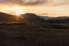 Landschap, zonsondergangmening bij Onafhankelijkheidspas dichtbij Esp, Colorado royalty-vrije stock afbeelding Landschap, zonsondergangmening bij Onafhankelijkheidspas dichtbij Esp, Colorado royalty-vrije stock afbeelding