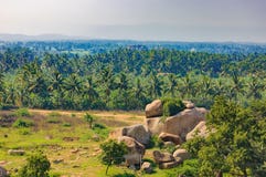 Landskap av Hampi i Indien arkivfoto Landskap av Hampi i Indien arkivfoto