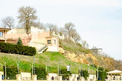 landslide over the embankment with walking people royalty free stock photo landslide over the embankment with walking people royalty free stock photo