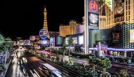 Lange Belichtung des Las Vegas Boulevard stockbild Lange Belichtung des Las Vegas Boulevard stockbild