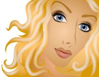 Lange blonde lockiges Haar-Frau vektor abbildung Lange blonde lockiges Haar-Frau vektor abbildung