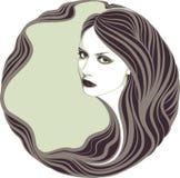 Langharig meisje. vector illustratie Langharig meisje. vector illustratie