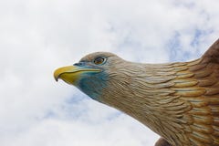 Head of big eagle statue on the sky background royalty free stock photography Head of big eagle statue on the sky background royalty free stock photography