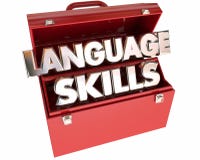 Language Skills Tools Toolbox stock illustration Language Skills Tools Toolbox stock illustration