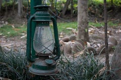 Lanterna de suspensão no jardim imagem de stock Lanterna de suspensão no jardim imagem de stock
